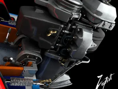 Motorboat 3D model purchase