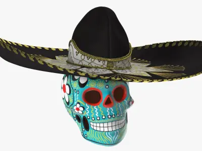 Mariachi Calavera Cielo Alegre 3D model