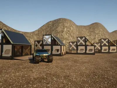 Privat container house Free 3D model
