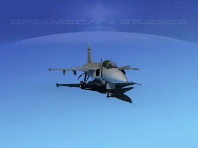 SAAB S39 Gripen Fighter V05 3D model