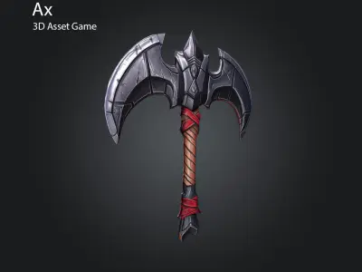 Axe stylized Free low-poly 3D model