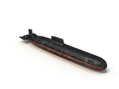 submarine 3D model - Textured and UV Mapped