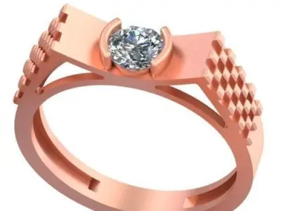 Small beads diamond mens ring GR-53 3D print model