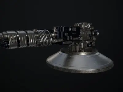 machine gun Low-poly 3D model