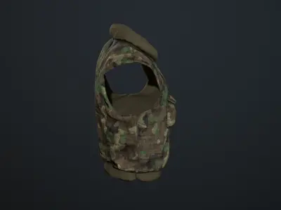 Vest PBR Game Ready camouflage Low-poly 3D model
