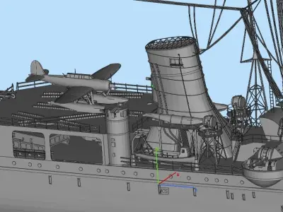 Cruiser ship Low-poly 3D model
