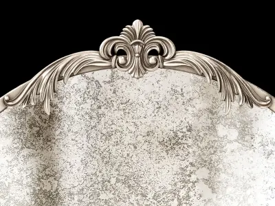 Ornate Gold Wall Mirror 3D model