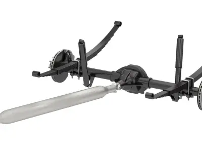 HEAVY DUTY AXLE AND DRIVESHAFT 3D model