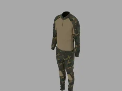 Military Uniform Low-poly 3D model