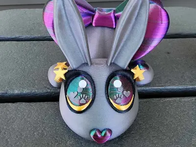 Dazzling Bunny Flexi and Keychain Non-commercial 3D print model