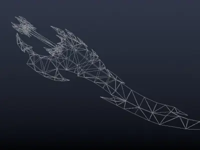Futuristic Sword Low-poly 3D model 25