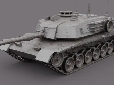 Metallic M1 Abrams Tank 3D model