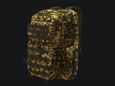Military Backpack Tactical Camouflage PBR 3D model