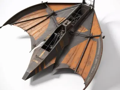 Steampunk BatWing Fantasy Glider 3D model