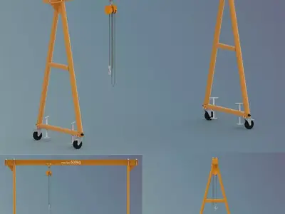 Light Gantry Crane Plans 500kg Low-poly 3D model