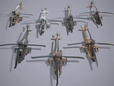 Helicopters Apache AH-64 Collection 