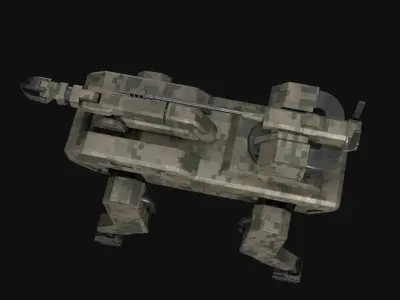 Military robot dog Low-poly 3D model