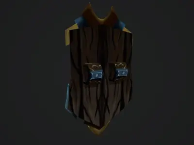 Stylized Handpainted Sword and Shield  Low-poly 3D model