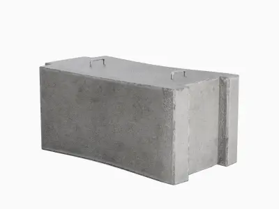 Concrete Traffic Barrier 01 Low-poly 3D model