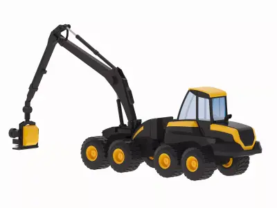 Harvester Forestry Ergo Low-poly 3D model