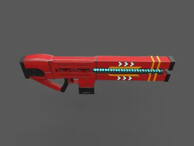 Realistic Sci-Fi Rail Gun Low-poly 3D model