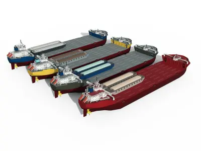 Heavy Lift Vessel lowpoly Low-poly 3D model