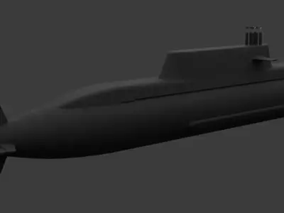 North Korean New ballistic missile submarine Low-poly 3D model
