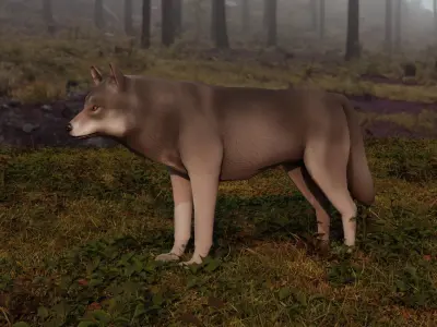 Wolf LowPoly Low-poly 3D model