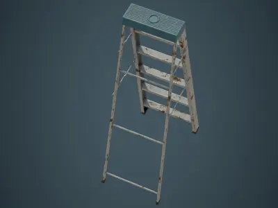 Step Ladder 5B Low-poly 3D model