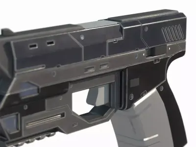 Future sci-fi handgun 3D model