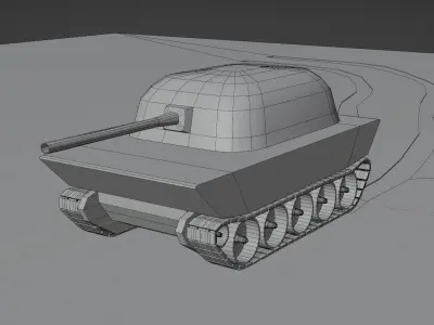 game tank 3d model Low-poly 3D model