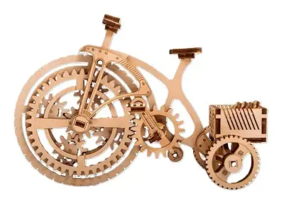 Tricycle - 3D DIY Wooden Mechanical Puzzle Model 3D model