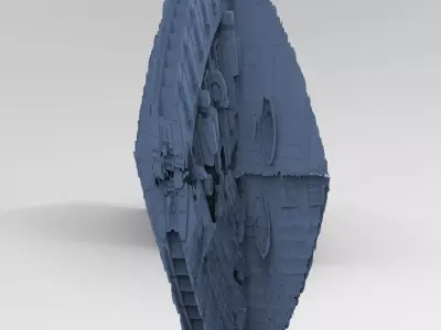 Art Deco Sci-Fi Disk Ship 2 3D model