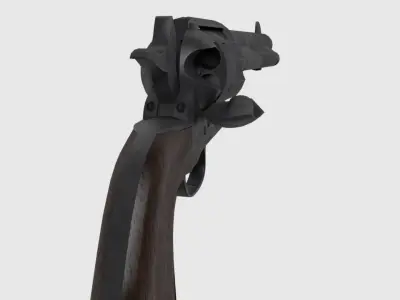 revolver 45  caliber Low-poly 3D model