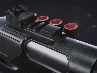 RM 870 Shotgun Low-poly 3D model