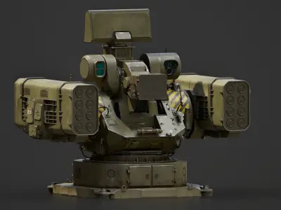 Modular Turret 3d model Low-poly 3D model