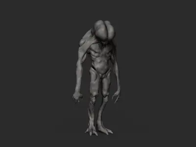 AlienWTF alien in tunnel Low-poly 3D model