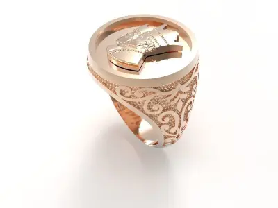 Gold ring pahlavi 3D print model