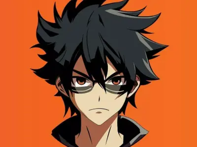 Anime male character head 3D model