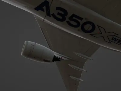 Airbus a350 plane and a320 cockpit 3D model