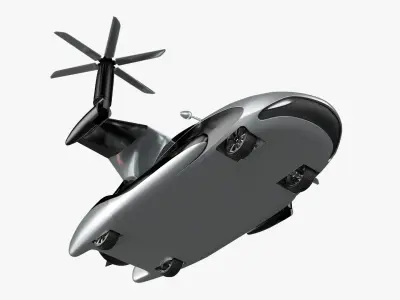  Futuristic Flying Car Concept with Rotors 