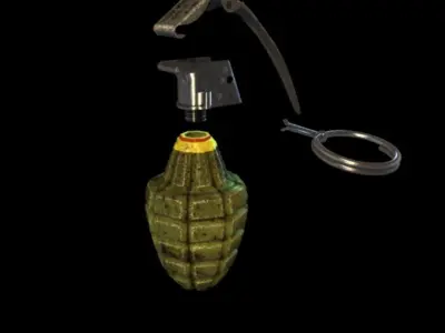 Mk2 grenade Low-poly 3D model 2