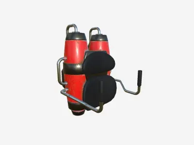 Jetpack A04 Red Black - SciFi Character Design Low-poly 3D model