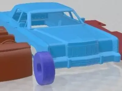Lincoln Continental Sedan 1975 Printable Car 3D print model