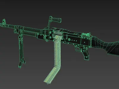 M60 machinegun low-poly model Low-poly 3D model
