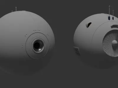 Sci-fi robot - flying robot - camera robot  Free 3D model