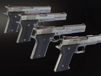 Automag series Pistols Low-poly 3D model