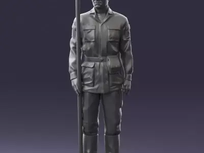 000113 Soviet Soldier in Field Uniform 0116 3D model