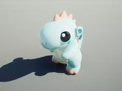 Cute Dino Toy Low-poly 3D model