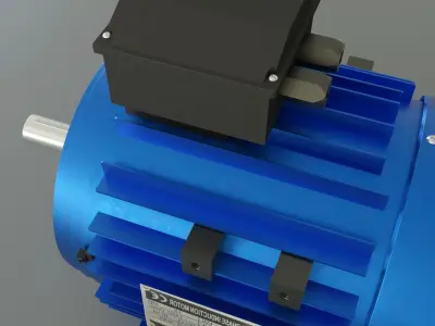 Electric motor Low-poly 3D model purchase